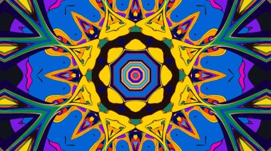 Yaz için renkli simetrik soyut kaleydoskop arkaplan deseni