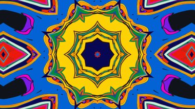 Yaz için renkli simetrik soyut kaleydoskop arkaplan deseni
