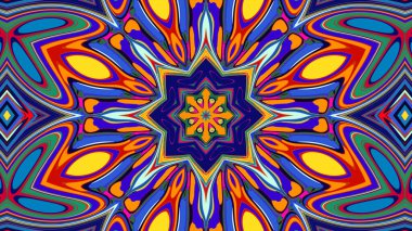 Yaz için renkli simetrik soyut kaleydoskop arkaplan deseni