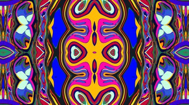 Yaz için renkli simetrik soyut kaleydoskop arkaplan deseni