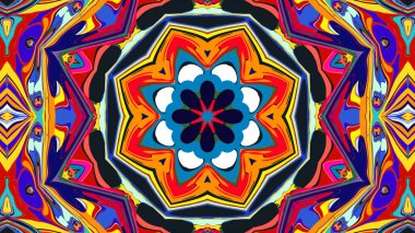 Yaz için renkli simetrik soyut kaleydoskop arkaplan deseni