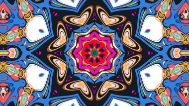 Yaz için renkli simetrik soyut kaleydoskop arkaplan deseni