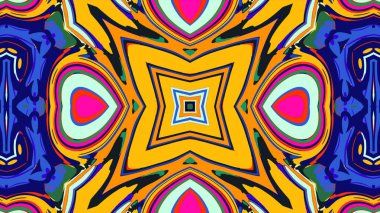 Yaz için renkli simetrik soyut kaleydoskop arkaplan deseni