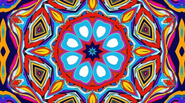 Yaz için renkli simetrik soyut kaleydoskop arkaplan deseni