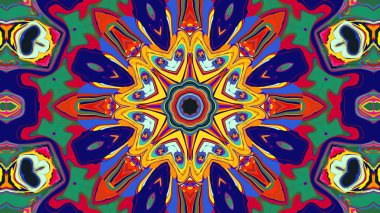 Yaz için renkli simetrik soyut kaleydoskop arkaplan deseni