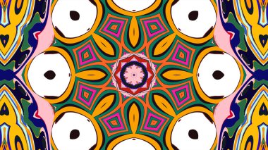 Yaz için renkli simetrik soyut kaleydoskop arkaplan deseni