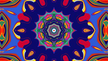 Yaz için renkli simetrik soyut kaleydoskop arkaplan deseni
