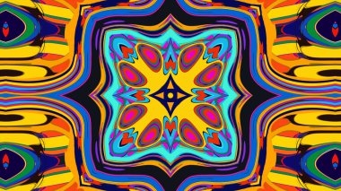 Yaz için renkli simetrik soyut kaleydoskop arkaplan deseni