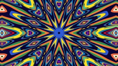 Yaz için renkli simetrik soyut kaleydoskop arkaplan deseni