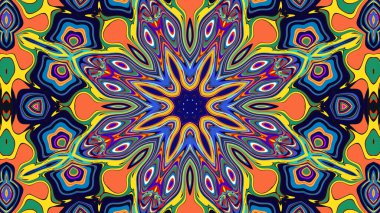 Yaz için renkli simetrik soyut kaleydoskop arkaplan deseni