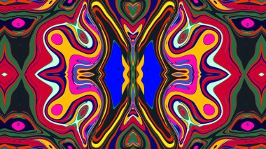 Yaz için renkli simetrik soyut kaleydoskop arkaplan deseni