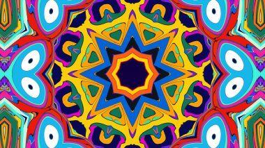 Yaz için renkli simetrik soyut kaleydoskop arkaplan deseni