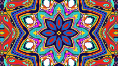 Yaz için renkli simetrik soyut kaleydoskop arkaplan deseni