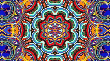 Yaz için renkli simetrik soyut kaleydoskop arkaplan deseni