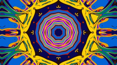 Yaz için renkli simetrik soyut kaleydoskop arkaplan deseni