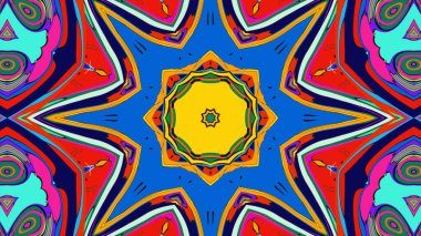 Yaz için renkli simetrik soyut kaleydoskop arkaplan deseni