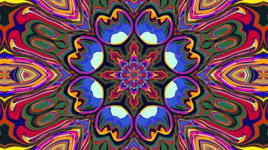 Yaz için renkli simetrik soyut kaleydoskop arkaplan deseni