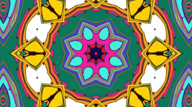 Yaz için renkli simetrik soyut kaleydoskop arkaplan deseni