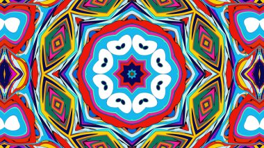 Yaz için renkli simetrik soyut kaleydoskop arkaplan deseni