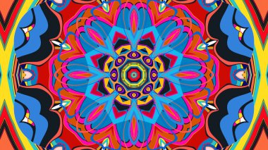 Yaz için renkli simetrik soyut kaleydoskop arkaplan deseni