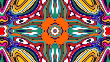 Yaz için renkli simetrik soyut kaleydoskop arkaplan deseni