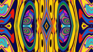 Yaz için renkli simetrik soyut kaleydoskop arkaplan deseni
