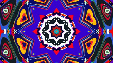 Yaz için renkli simetrik soyut kaleydoskop arkaplan deseni