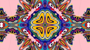 Yaz için renkli simetrik soyut kaleydoskop arkaplan deseni