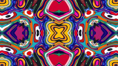 Yaz için renkli simetrik soyut kaleydoskop arkaplan deseni