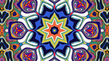 Yaz için renkli simetrik soyut kaleydoskop arkaplan deseni