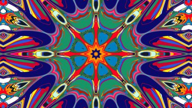 Yaz için renkli simetrik soyut kaleydoskop arkaplan deseni