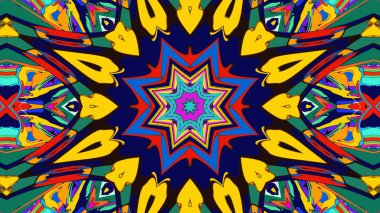 Yaz için renkli simetrik soyut kaleydoskop arkaplan deseni