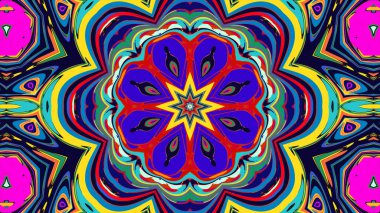 Yaz için renkli simetrik soyut kaleydoskop arkaplan deseni