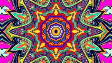 Yaz için renkli simetrik soyut kaleydoskop arkaplan deseni