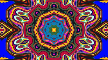 Yaz için renkli simetrik soyut kaleydoskop arkaplan deseni