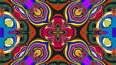 Yaz için renkli simetrik soyut kaleydoskop arkaplan deseni