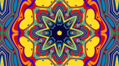 Yaz için renkli simetrik soyut kaleydoskop arkaplan deseni