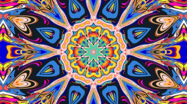 Yaz için renkli simetrik soyut kaleydoskop arkaplan deseni