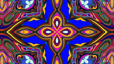 Yaz için renkli simetrik soyut kaleydoskop arkaplan deseni