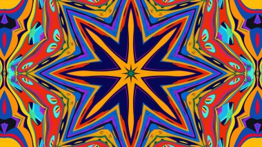 Yaz için renkli simetrik soyut kaleydoskop arkaplan deseni