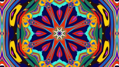 Yaz için renkli simetrik soyut kaleydoskop arkaplan deseni