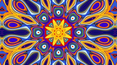 Yaz için renkli simetrik soyut kaleydoskop arkaplan deseni