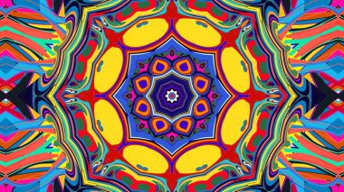 Yaz için renkli simetrik soyut kaleydoskop arkaplan deseni