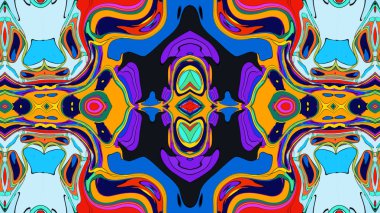 Yaz için renkli simetrik soyut kaleydoskop arkaplan deseni