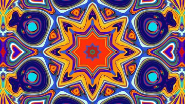 Yaz için renkli simetrik soyut kaleydoskop arkaplan deseni
