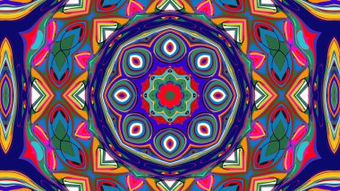 Yaz için renkli simetrik soyut kaleydoskop arkaplan deseni