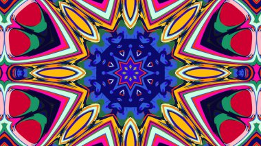 Yaz için renkli simetrik soyut kaleydoskop arkaplan deseni