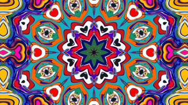 Yaz için renkli simetrik soyut kaleydoskop arkaplan deseni