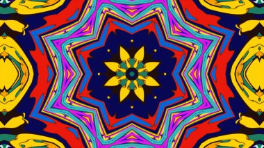 Yaz için renkli simetrik soyut kaleydoskop arkaplan deseni