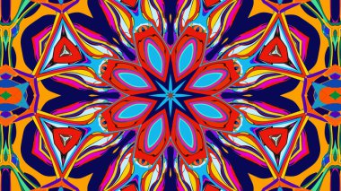 Yaz için renkli simetrik soyut kaleydoskop arkaplan deseni